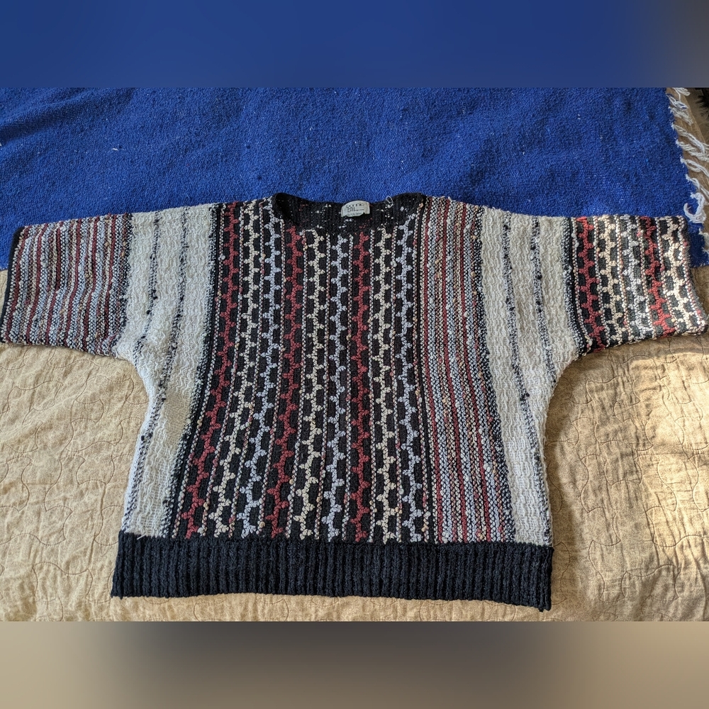 1980's Popcorn Knit Short Sleeve Sweater
